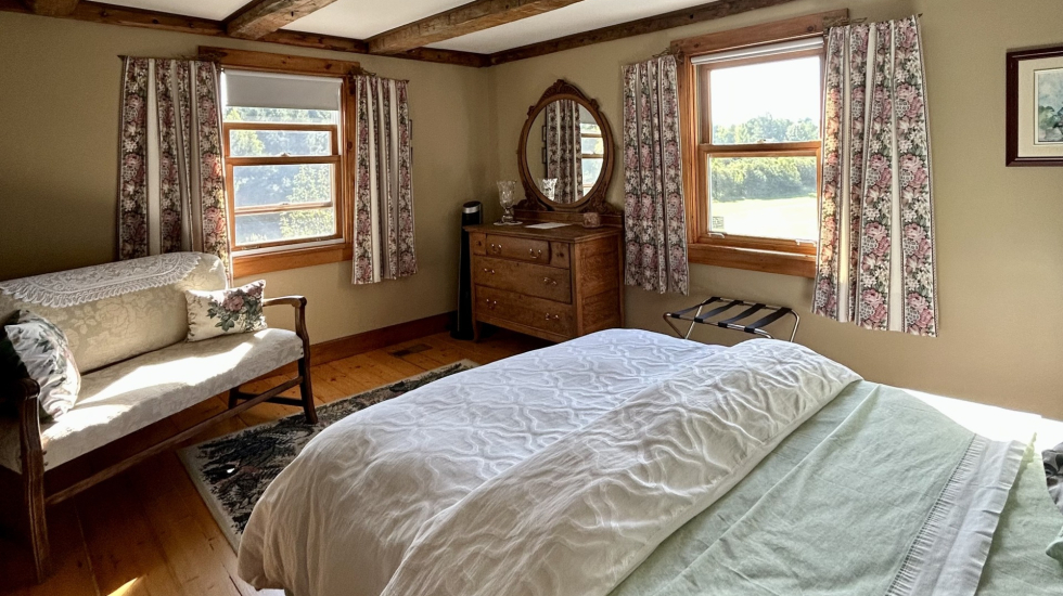 L'une des chambres du gîte L'Échappée Belle - Chez Robert à Austin.