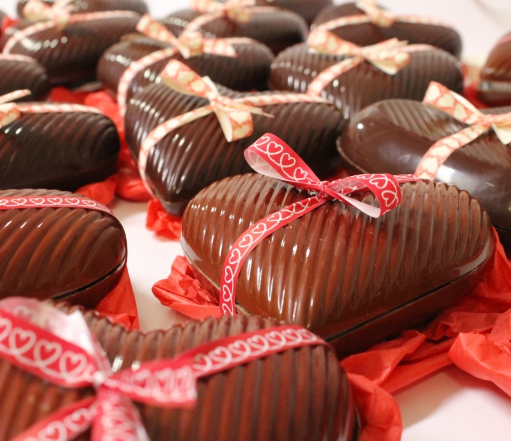 Coeurs en chocolat des Chocolats Vanden Eynden