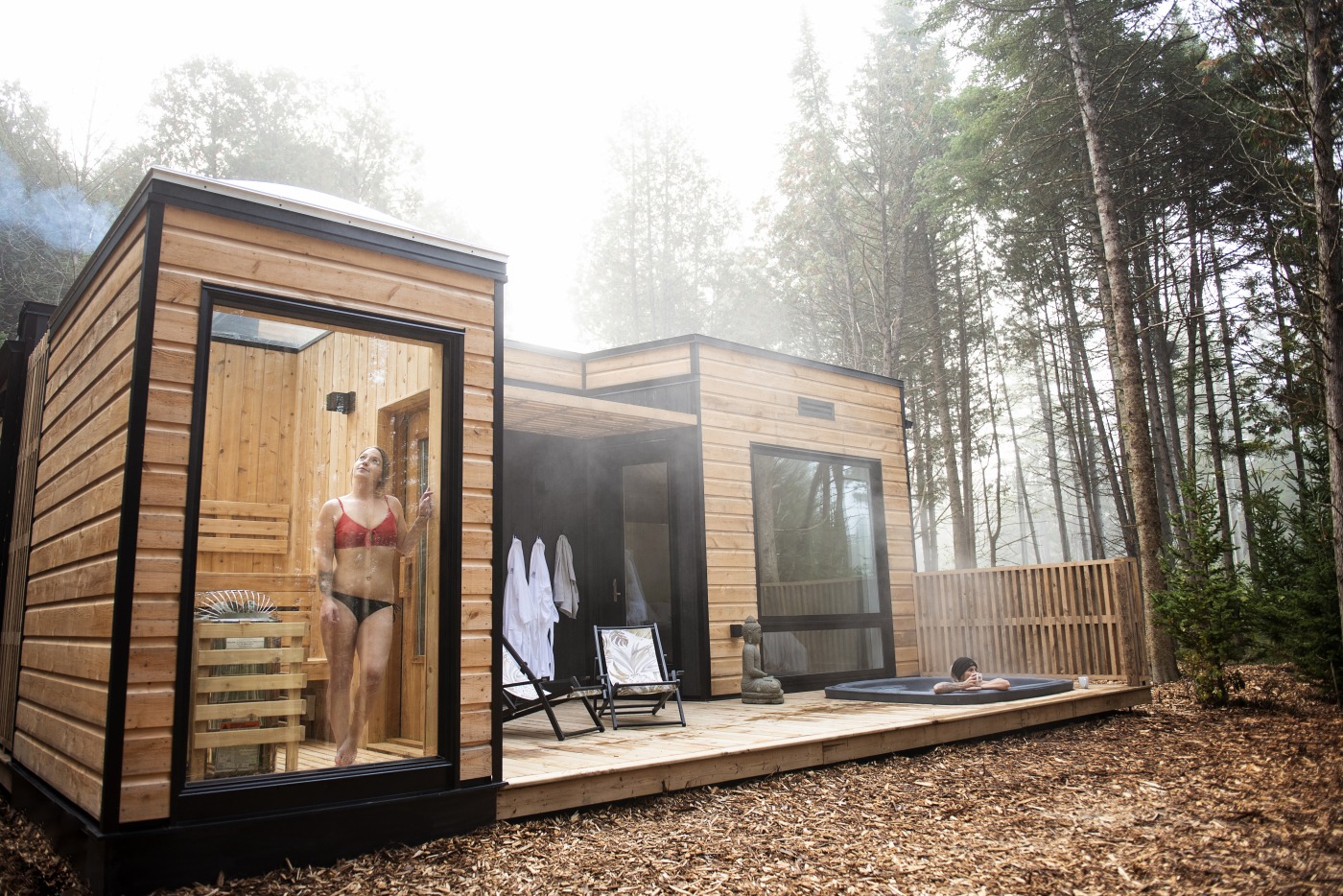 Aperçu de l'un des chalets privés des Loges dans le Canton de Stanstead.